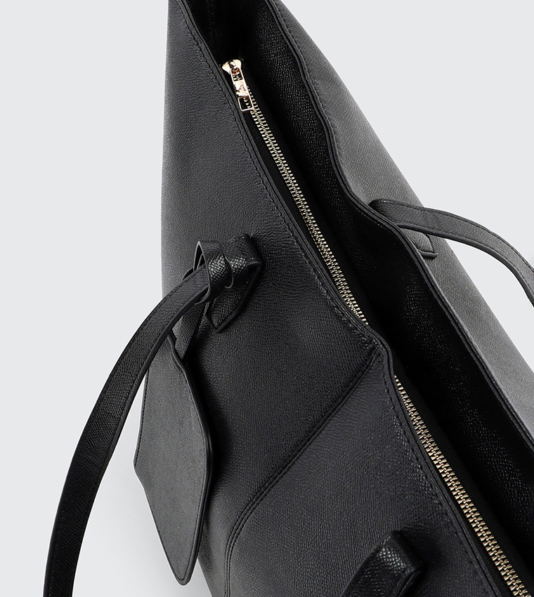 Textured Tote Bag with Coin Pouch