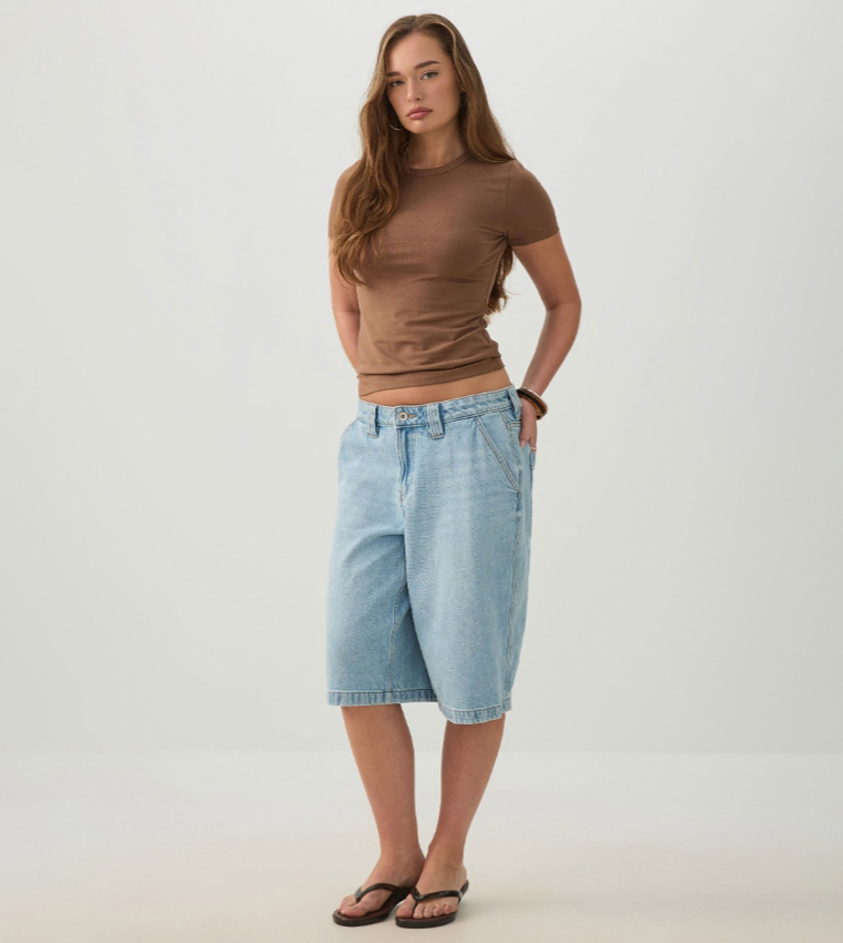 Ardene  Short Sleeve T-Shirts - Brown Short Sleeve T-Shirts