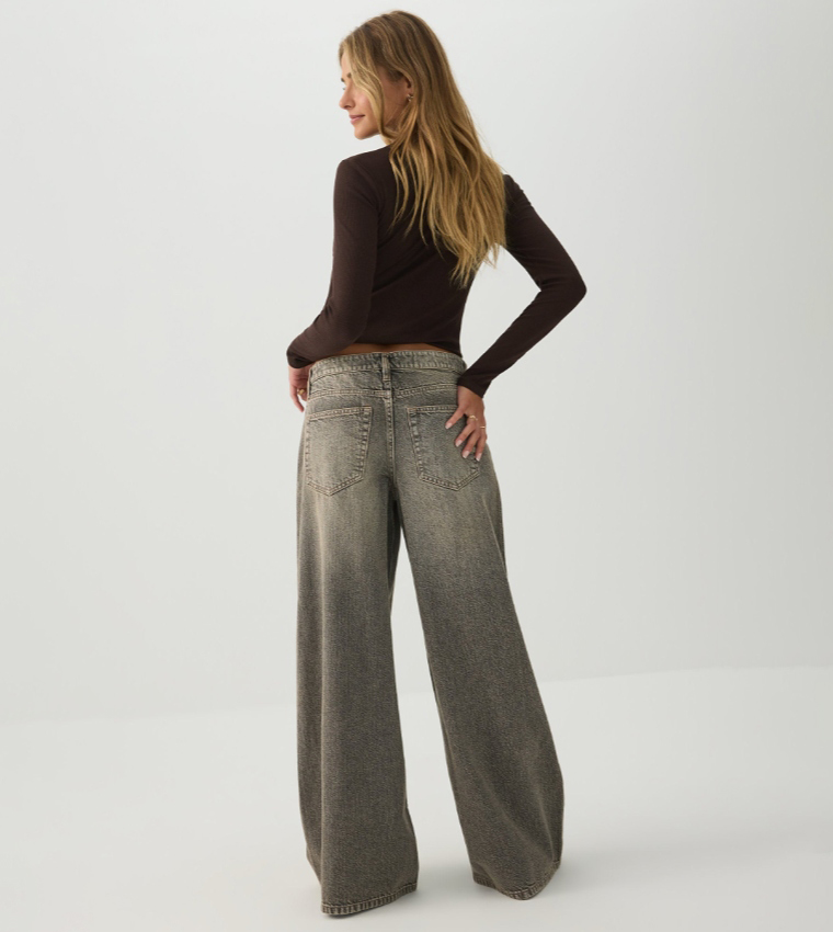 The Slacker Fit Low Rise Super Wide Leg Jeans