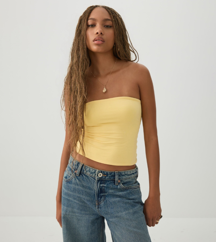 Smoothcore™ Solid Ruched Tube Top
