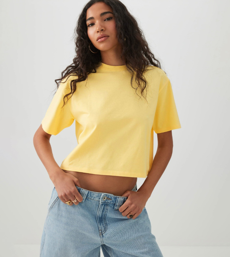 BASICORE™ Solid Crew Neck Boxy T-Shirt