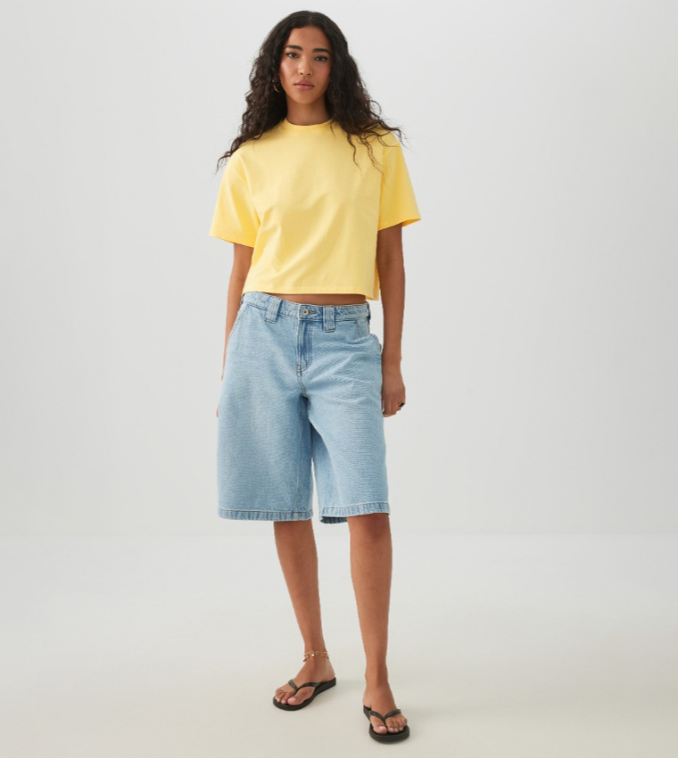 BASICORE™ Solid Crew Neck Boxy T-Shirt