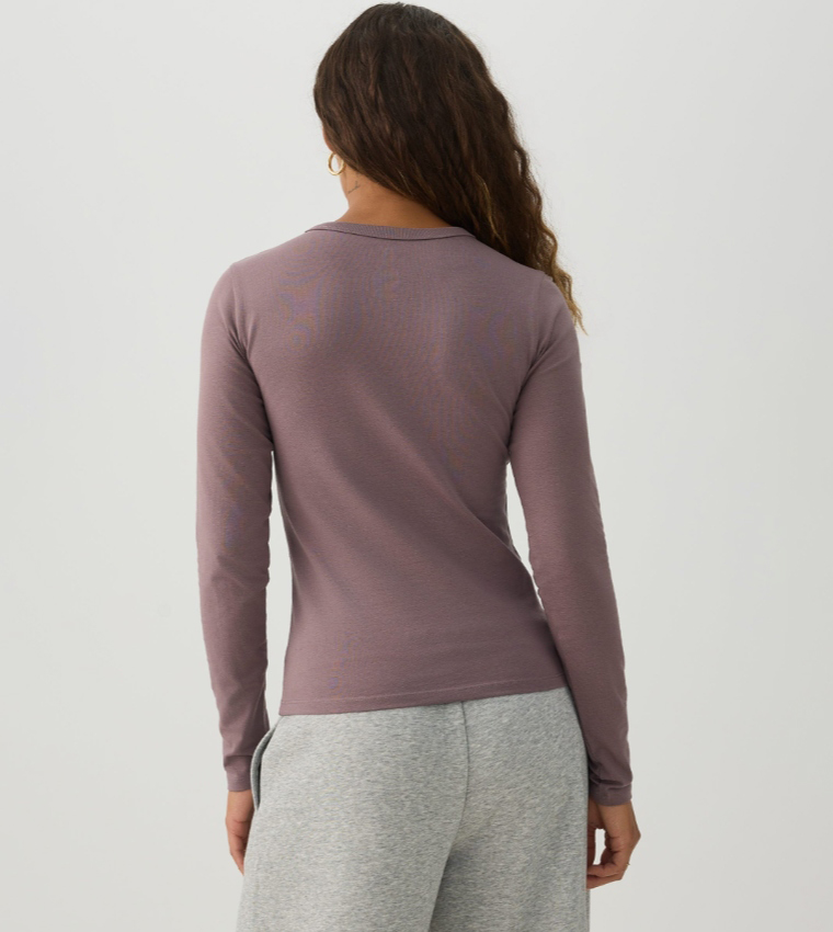 Ardene  Long Sleeve T-Shirts - Purple Long Sleeve T-Shirts