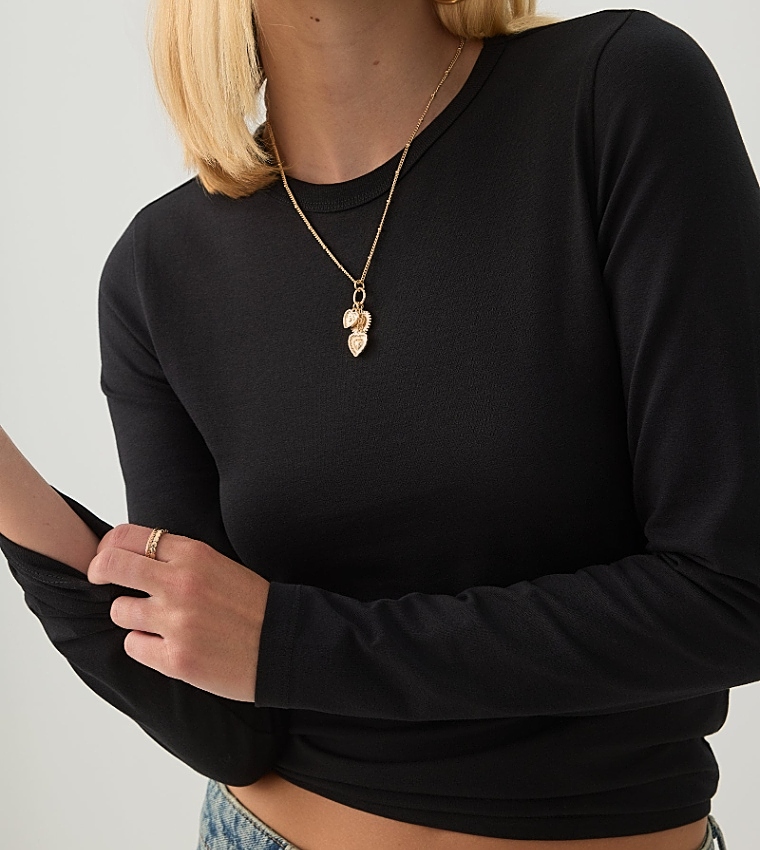 اردين  تيشيرتات كم طويل  - أسود Long Sleeve T-Shirts