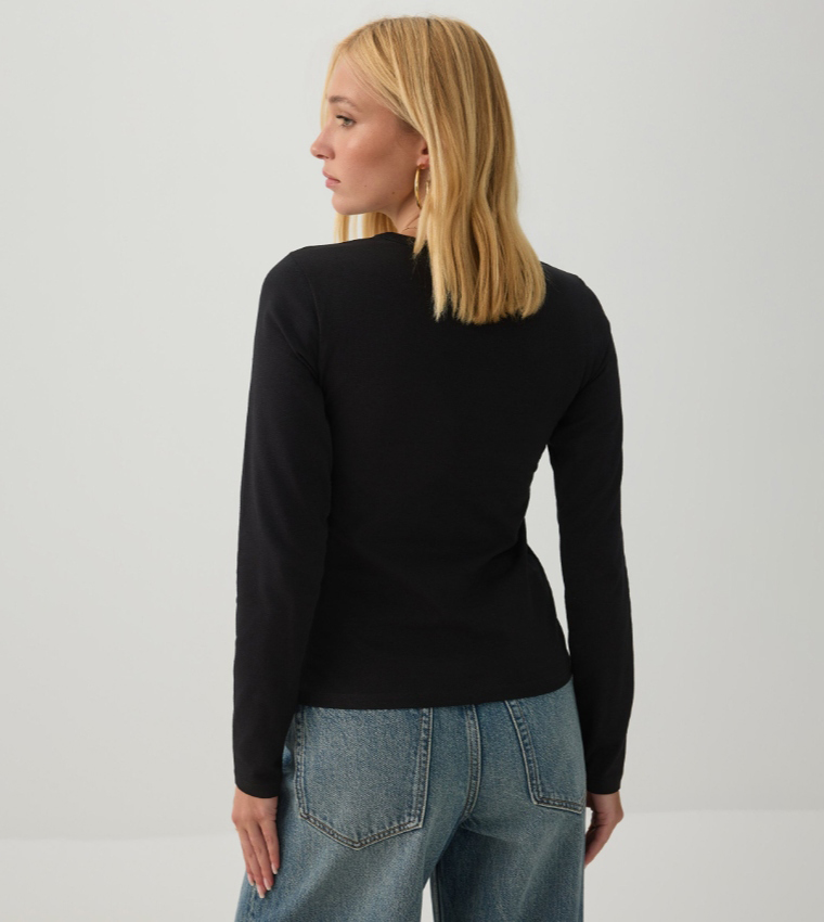 اردين  تيشيرتات كم طويل  - أسود Long Sleeve T-Shirts