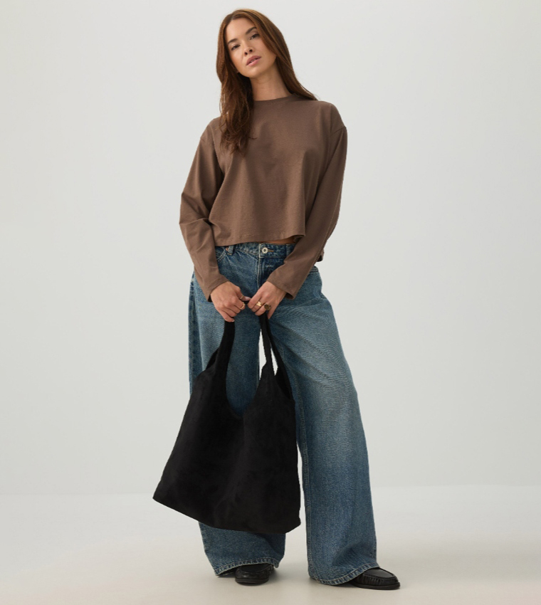 Ardene  Long Sleeve T-Shirts - Brown Long Sleeve T-Shirts