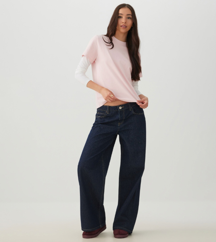 Ardene  Short Sleeve T-Shirts - Pink Short Sleeve T-Shirts