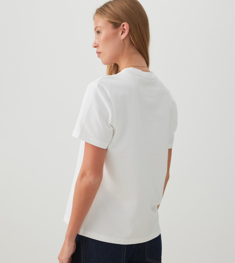 Ardene  Short Sleeve T-Shirts - White Short Sleeve T-Shirts