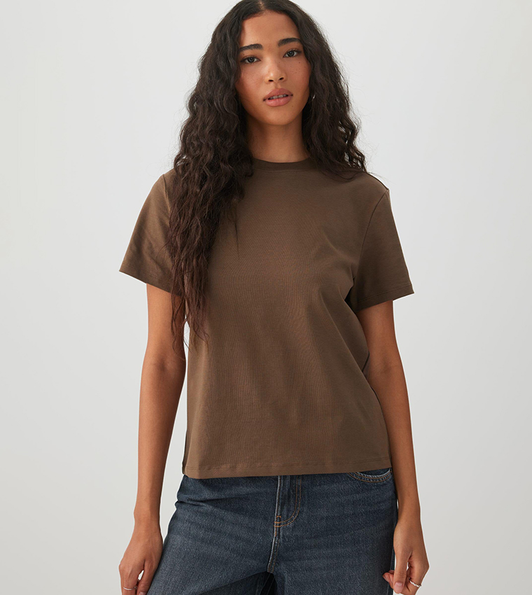 Ardene  Casual T-Shirts - Brown Casual T-Shirts