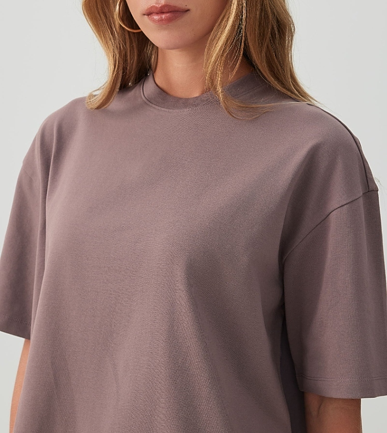 Ardene  Short Sleeve T-Shirts - Purple Short Sleeve T-Shirts