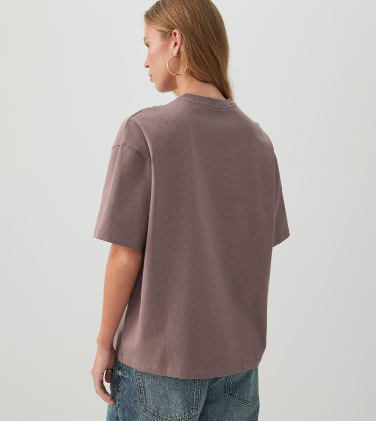 Ardene  Short Sleeve T-Shirts - Purple Short Sleeve T-Shirts