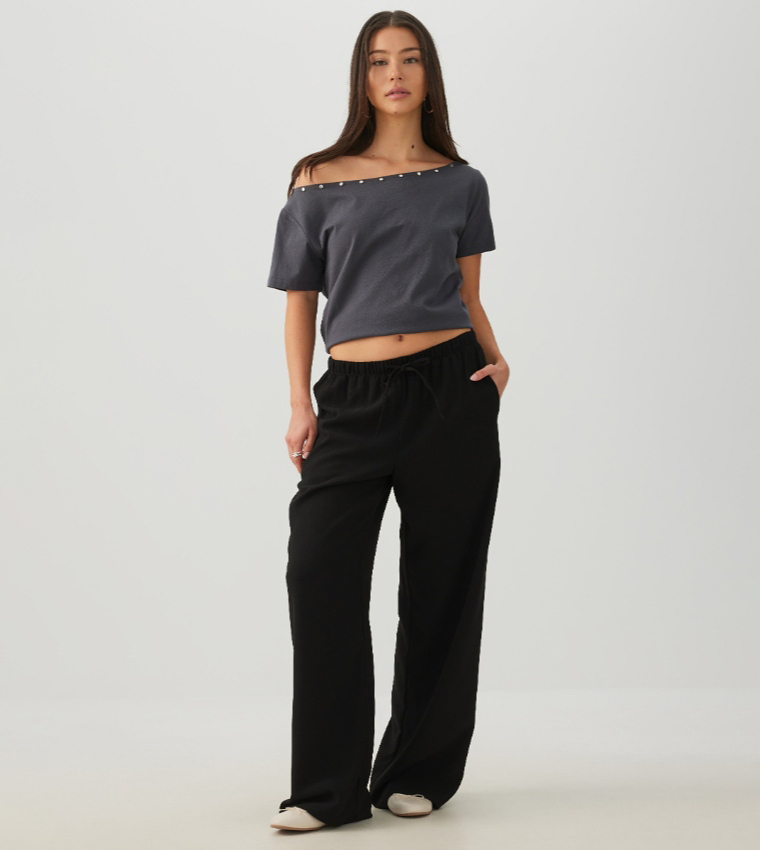 Ardene  Cropped Tops - Dark Grey Cropped Tops