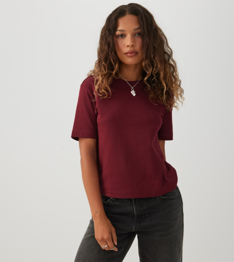 اردين  تيشيرتات  كم قصير  - بورغندي Short Sleeve T-Shirts
