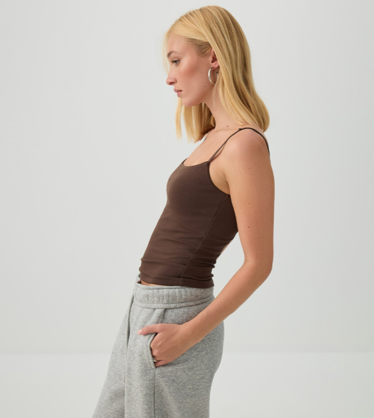 Ardene  Sleeveless Tops - Brown Sleeveless Tops