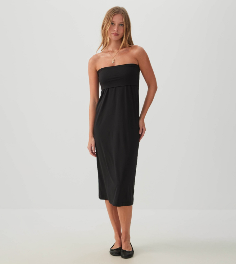 Solid Fold-Over 2-in-1  Maxi Skirt