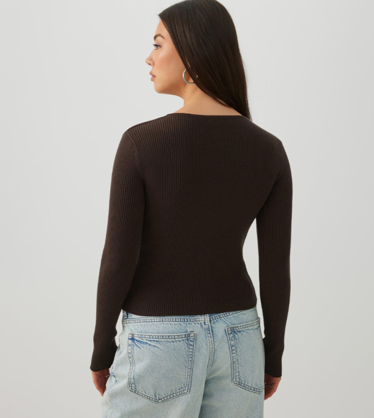 Ribbed Slim Fit Cardigan