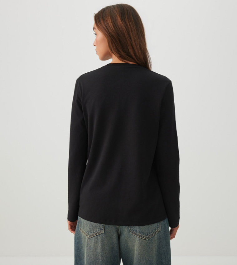 Ardene  Long Sleeve T-Shirts - BLACK Long Sleeve T-Shirts