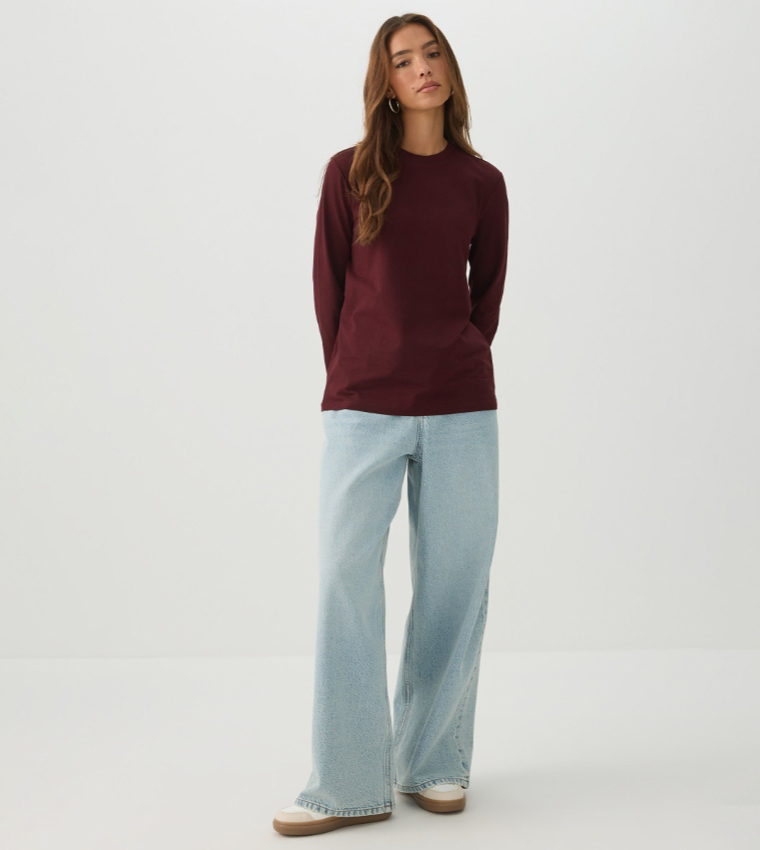 اردين  تيشيرتات كم طويل  - بني محمر  Long Sleeve T-Shirts