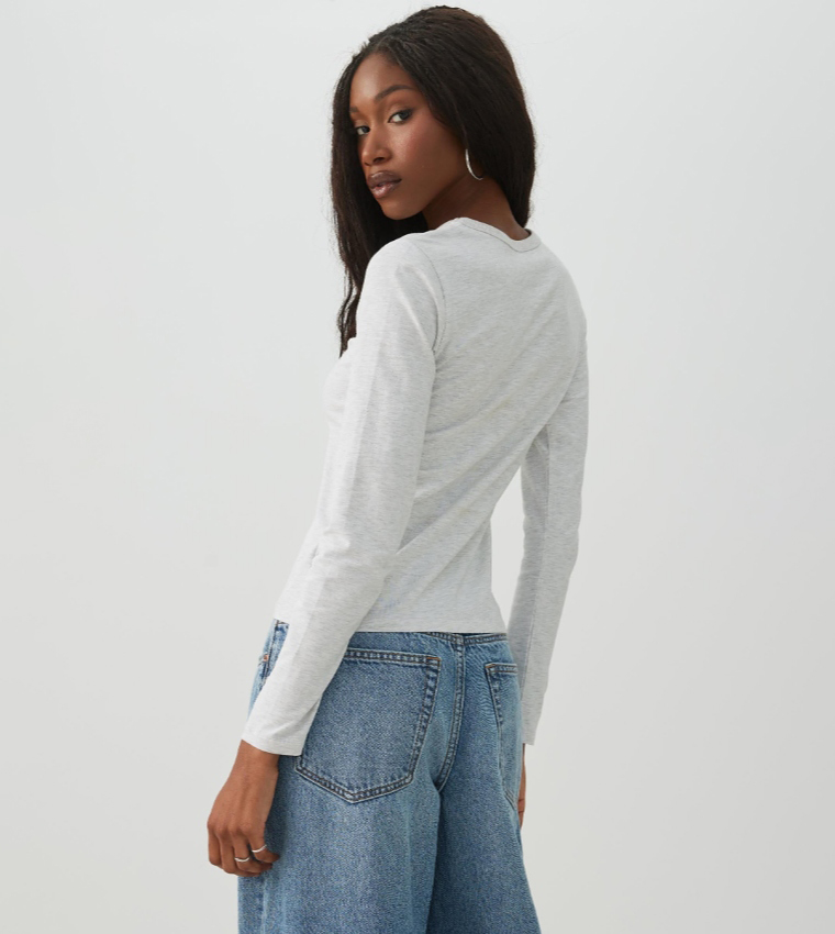 Ardene  Long Sleeve T-Shirts - White Long Sleeve T-Shirts