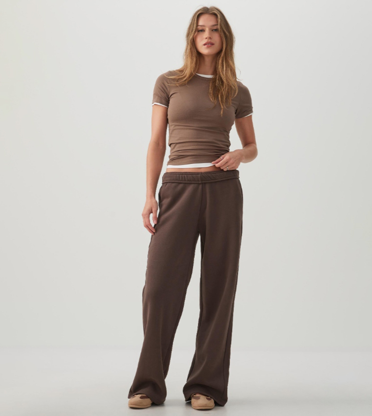 Ardene  Short Sleeve T-Shirts - Brown Short Sleeve T-Shirts