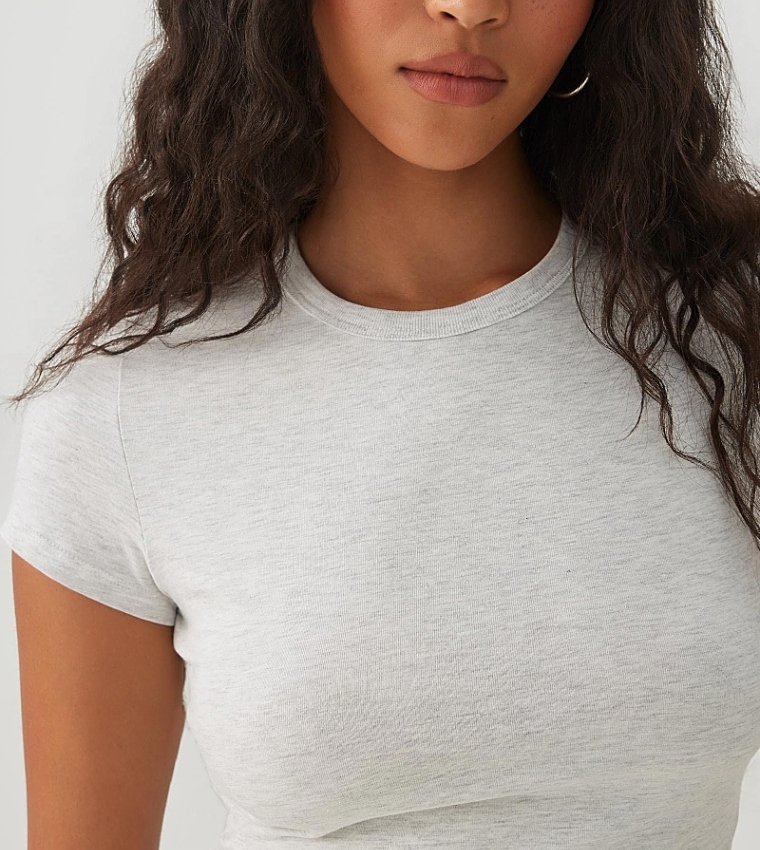 Ardene  Short Sleeve T-Shirts - Off White Short Sleeve T-Shirts