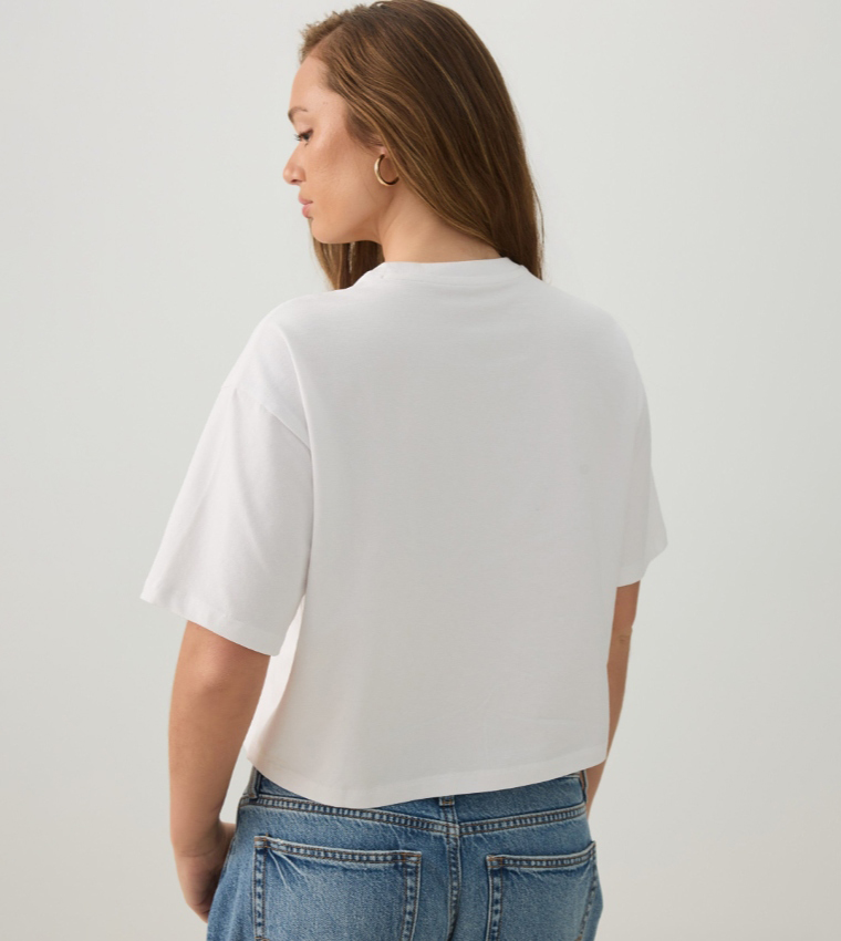 Ardene  Short Sleeve T-Shirts - White Short Sleeve T-Shirts
