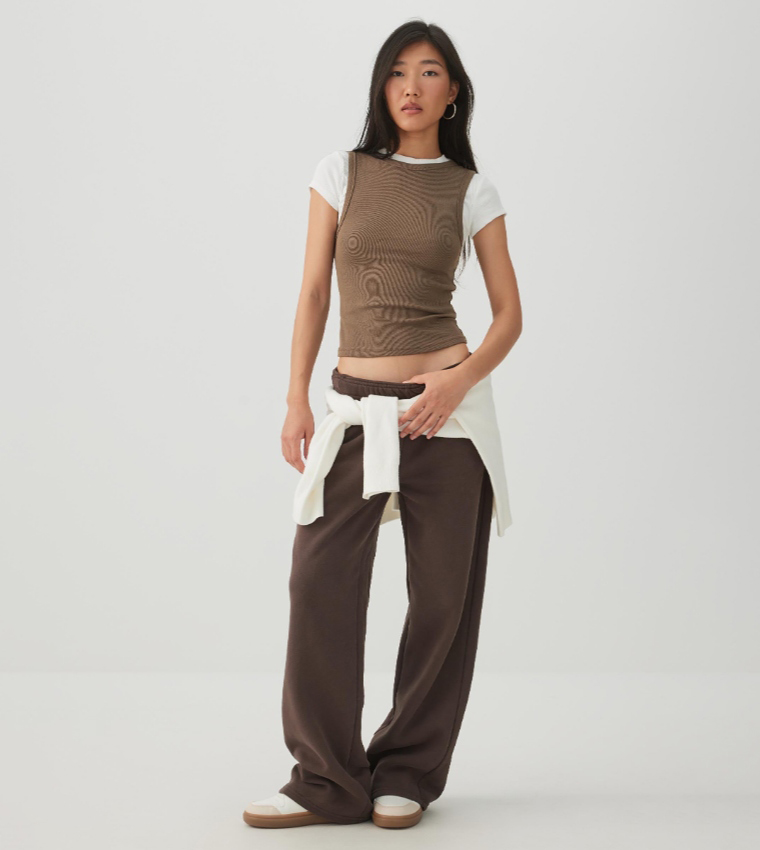 Ardene  Sleeveless Tops - Brown Sleeveless Tops