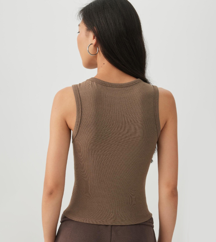 Ardene  Sleeveless Tops - Brown Sleeveless Tops
