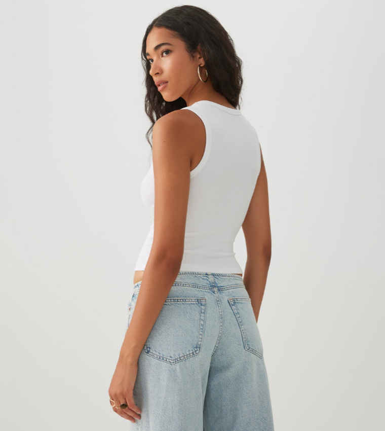 Ardene  Sleeveless Tops - White Sleeveless Tops