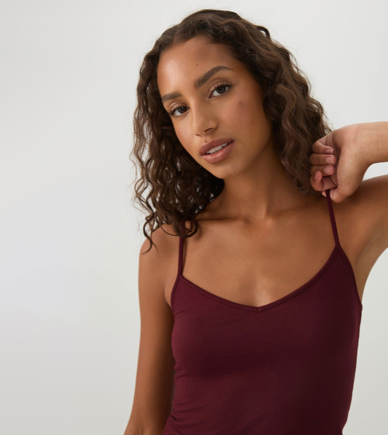 Ardene  Sleeveless Tops - Maroon Sleeveless Tops