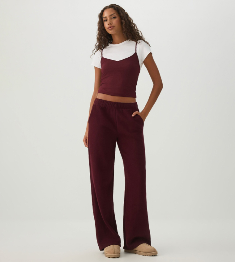 Ardene  Sleeveless Tops - Maroon Sleeveless Tops
