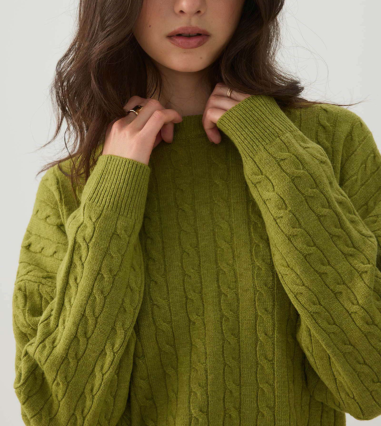 اردين  سترات بياقة دائرية - أخضر Round Neck Sweaters
