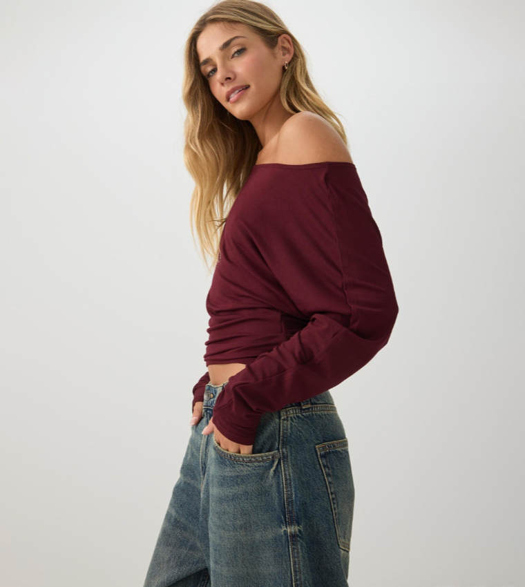 اردين  توبات قصيرة - بورغندي Cropped Tops
