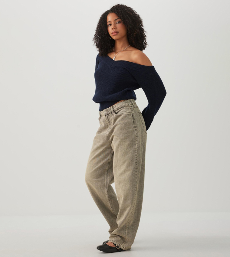 Ribbed V-Neck Sweater