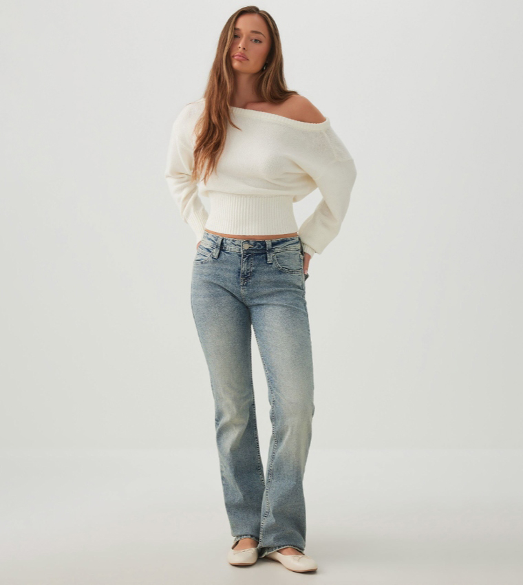 Solid Off Shoulder Sweater Top