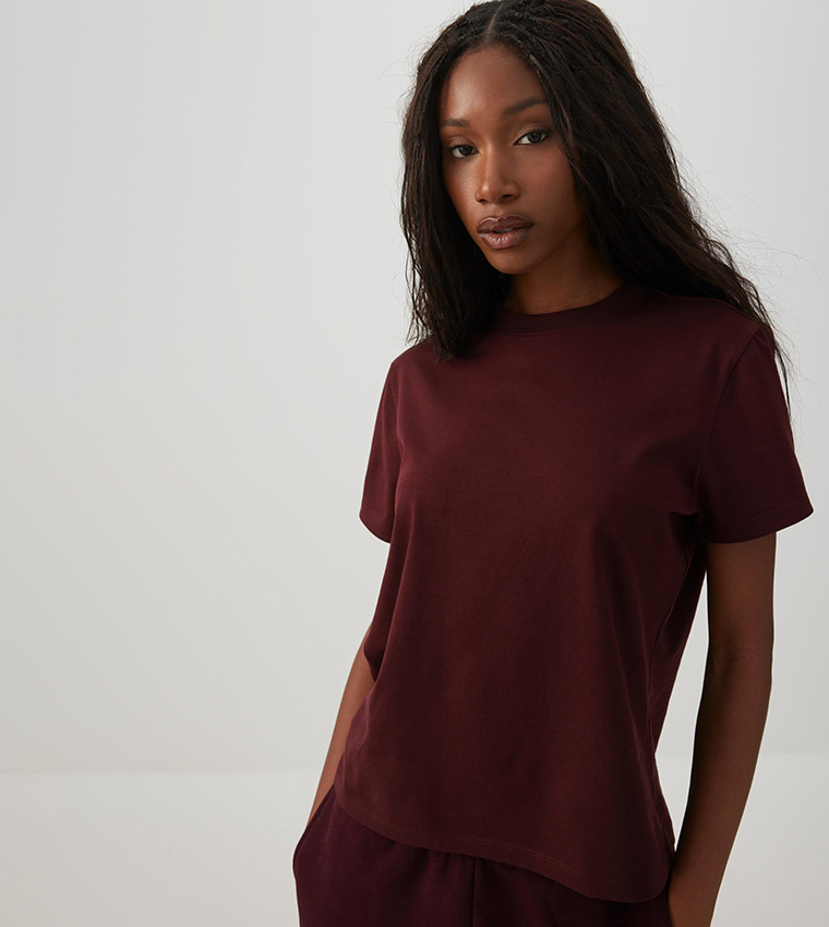 اردين  تيشيرتات  كم قصير  - بني محمر  Short Sleeve T-Shirts