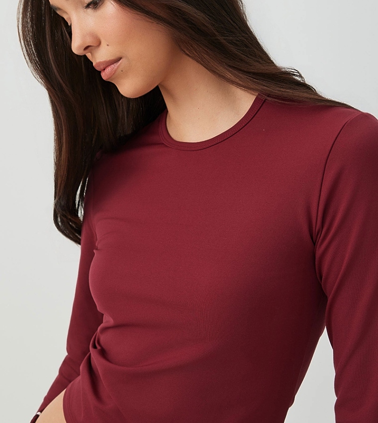 اردين  تيشيرتات كم طويل  - بني محمر  Long Sleeve T-Shirts