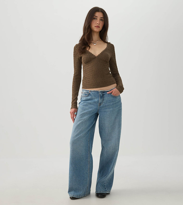 اردين  ساق واسعة - أزرق Wide Leg Jeans