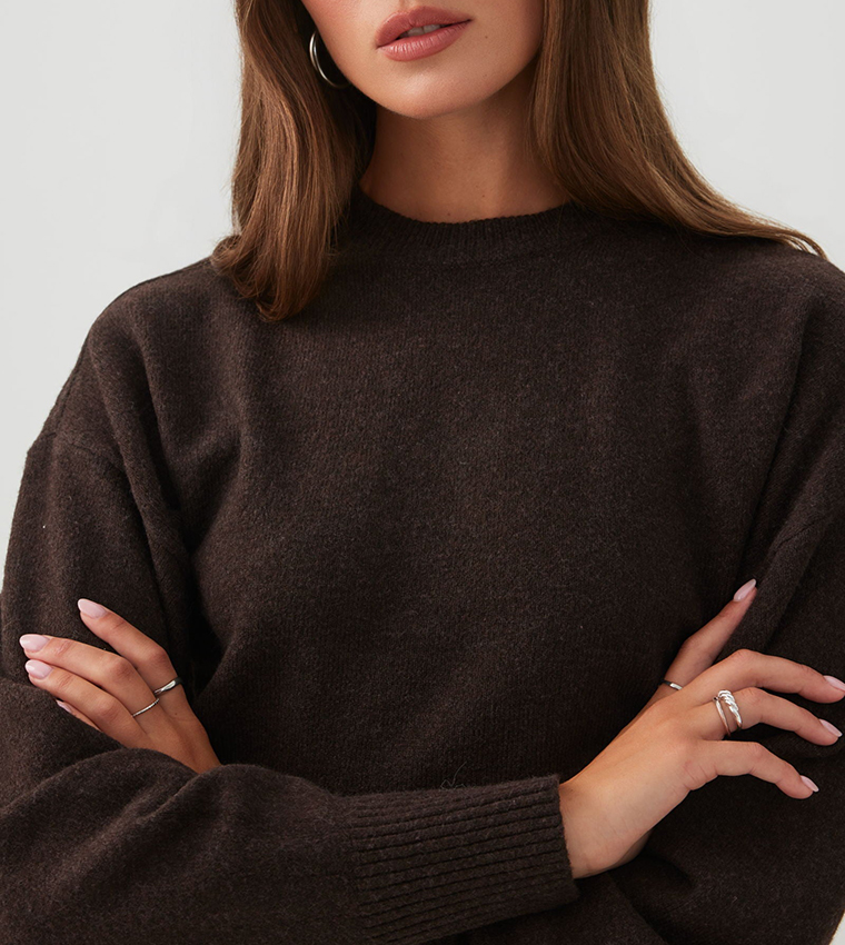 اردين  سترات بياقة دائرية - بني  Round Neck Sweaters