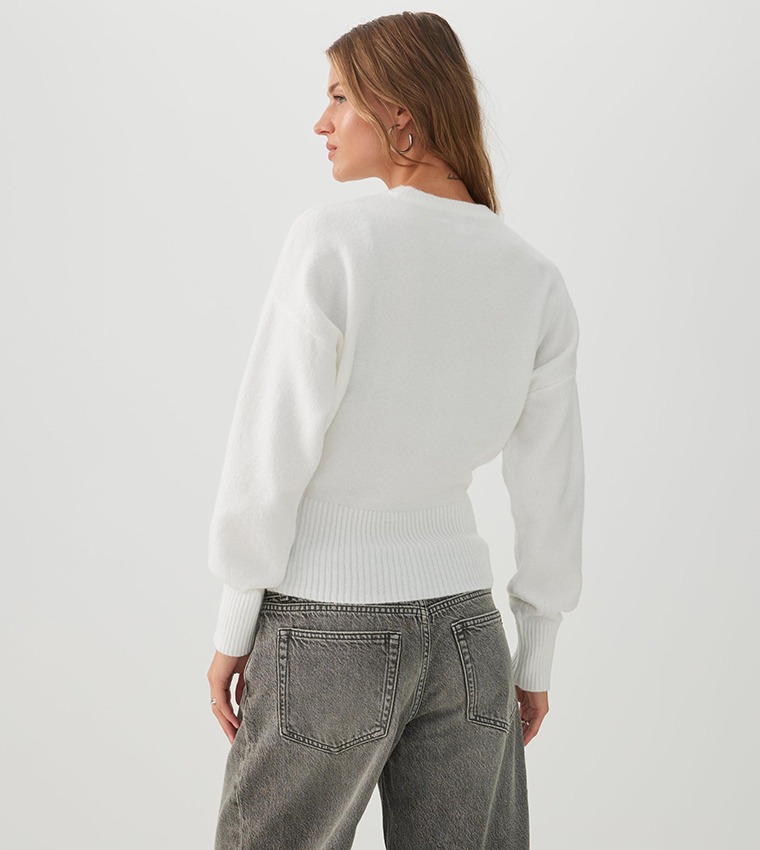 اردين  سترات بياقة دائرية - كريمي  Round Neck Sweaters