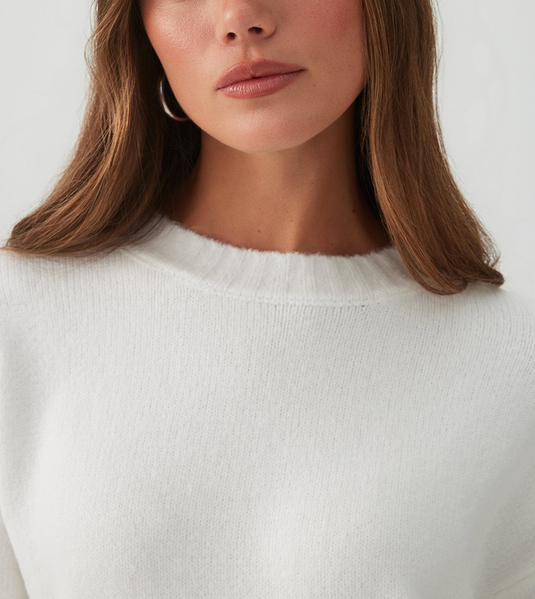 MODERAKNIT™ High Low Bubble Sweater