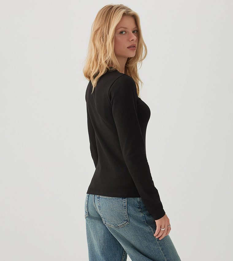 Ardene  Long Sleeve T-Shirts - BLACK Long Sleeve T-Shirts