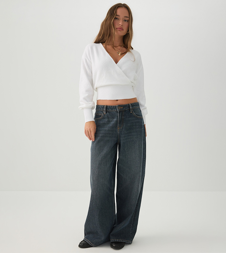 Ardene  V-neck Sweaters - White V-neck Sweaters