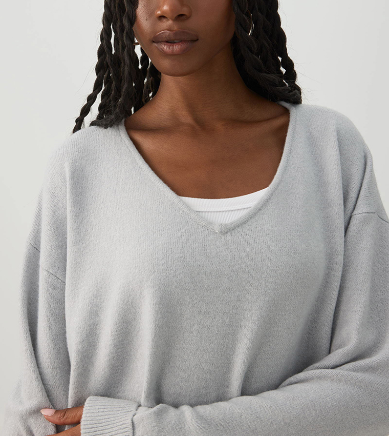 V-Neck Knit Sweater