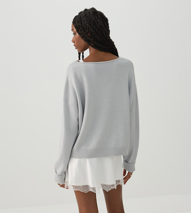V-Neck Knit Sweater