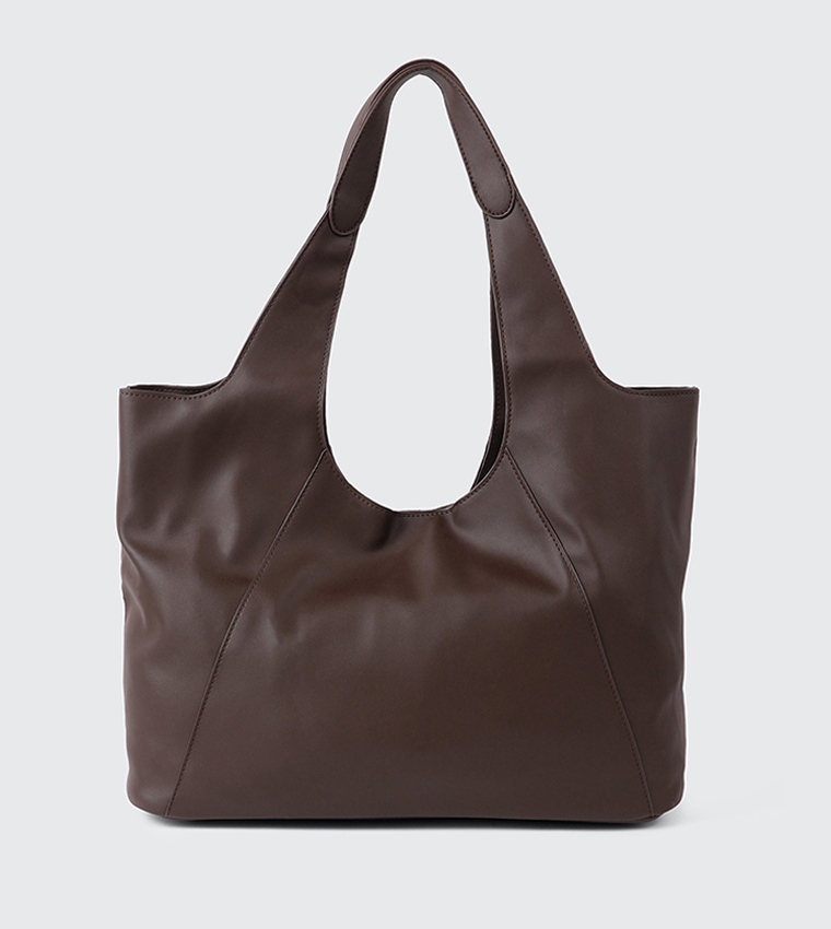 Solid Tote Bag with Pouch