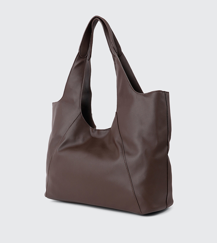Solid Tote Bag with Pouch