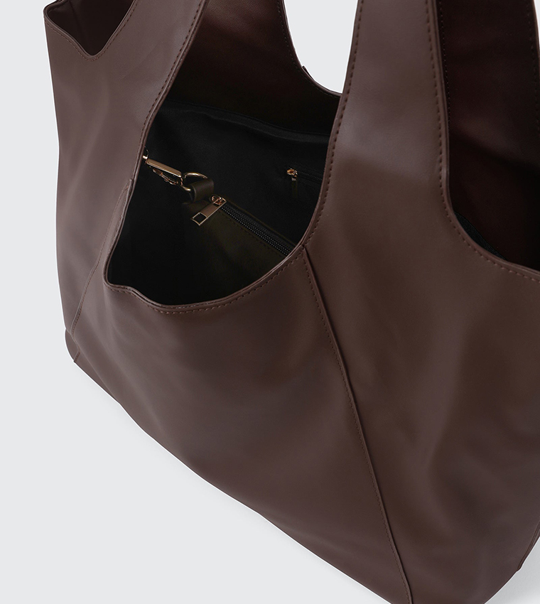 Solid Tote Bag with Pouch