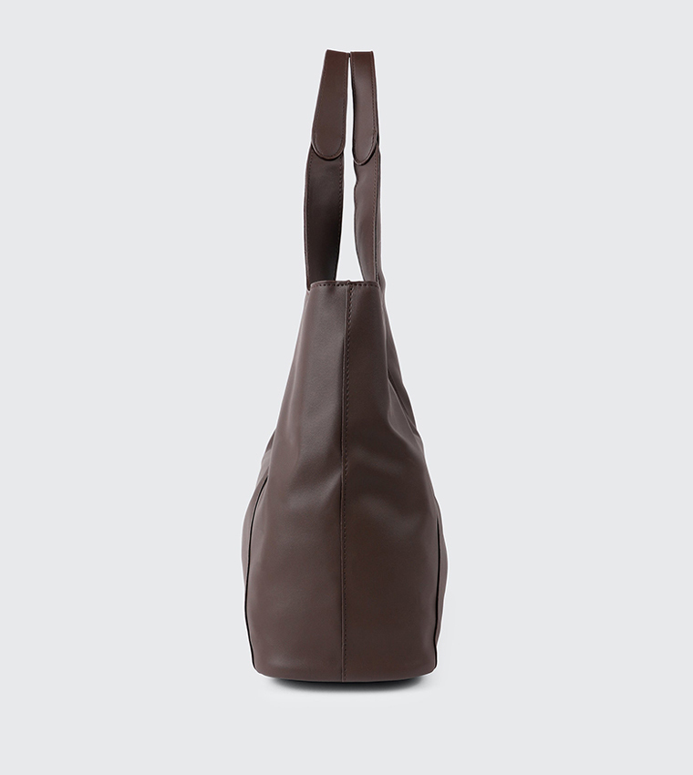 Solid Tote Bag with Pouch