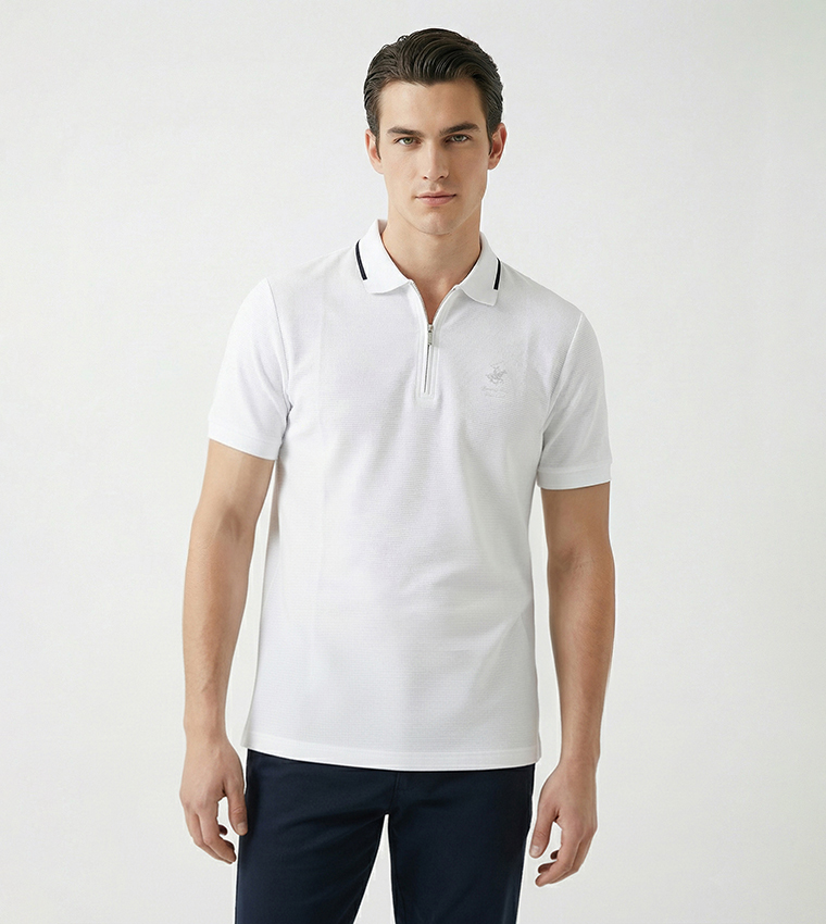 Logo Embroidered Short Sleeves Polo T-Shirt